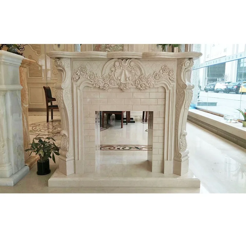BOTON STONE Pure White Marble Dtone Fireplace Decorative Fireplace Fireplace Mantel