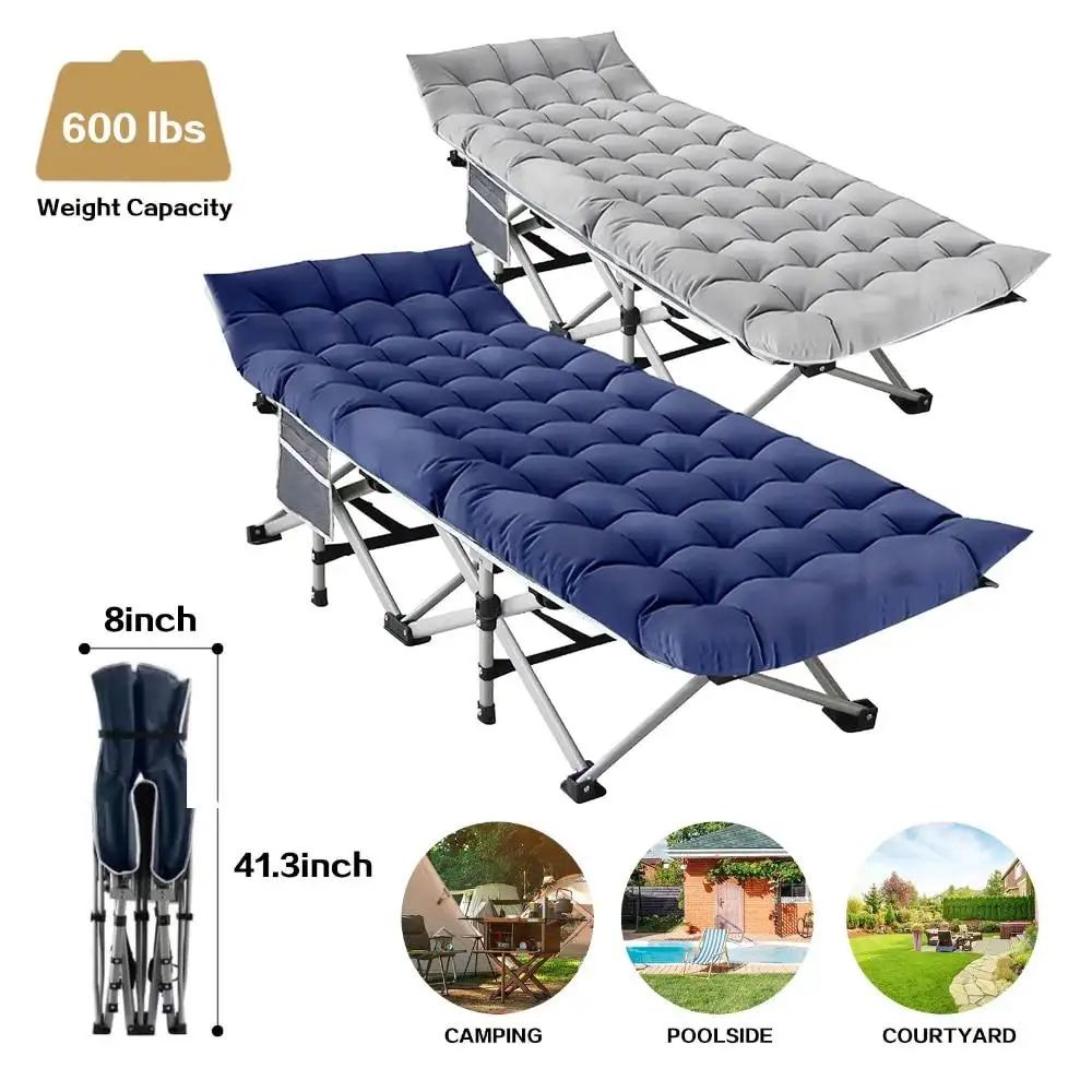 WILD CLOUD Updated 1200D Oxford double layer Fabric Folding Bed Aluminum Cots for Camping Outdoor