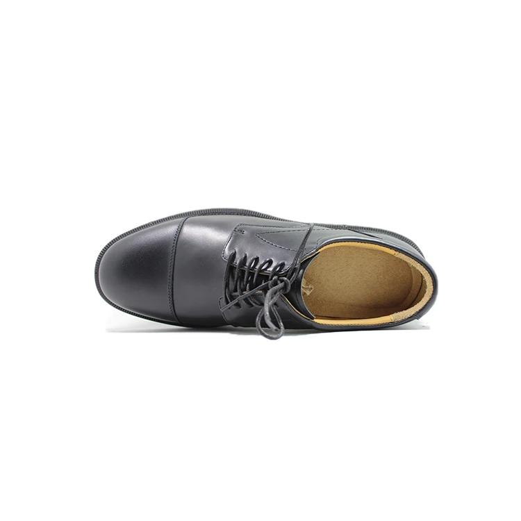 Black trendy leather oxfords shoes for men wear resistant shock absorption shoes