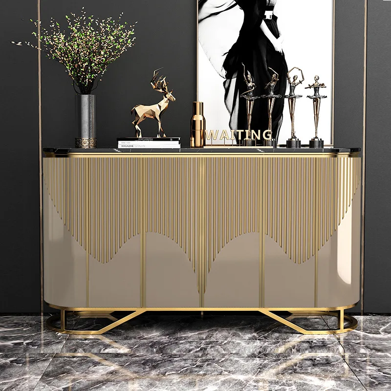 Living Room Furniture Metal Sideboard Cabinet High Wooden Gold Sideboard For Hall