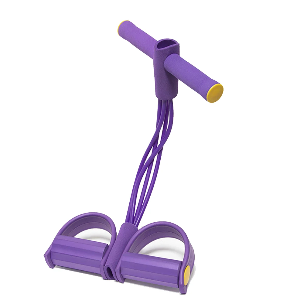 Home Office Gym Sport Training Durable Portable Elastic Anti-Slip Foot Leg Resistance Tube Band Set With Bar