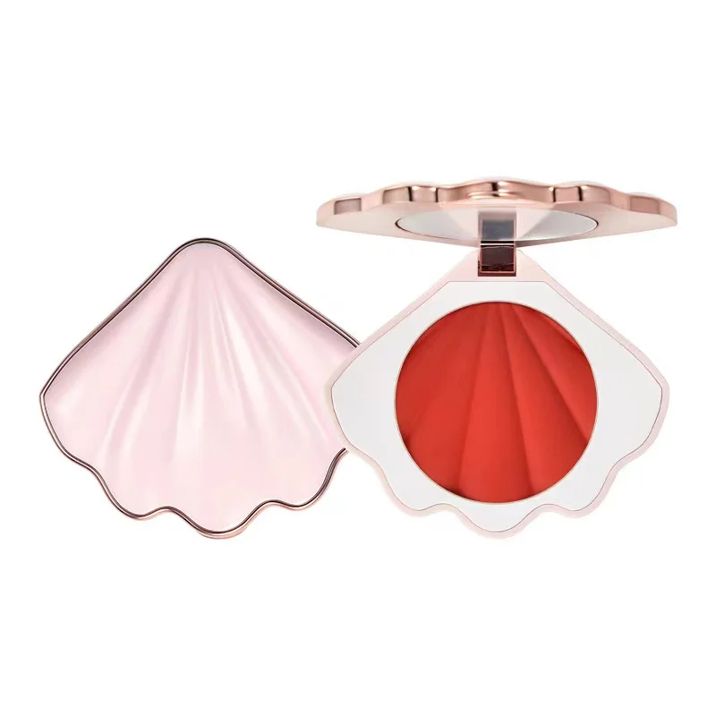 OEM Lightweight 5 Colors Blush Powder High Pigment Shell Blusher Face Cosmetics Private Label Pink Blush