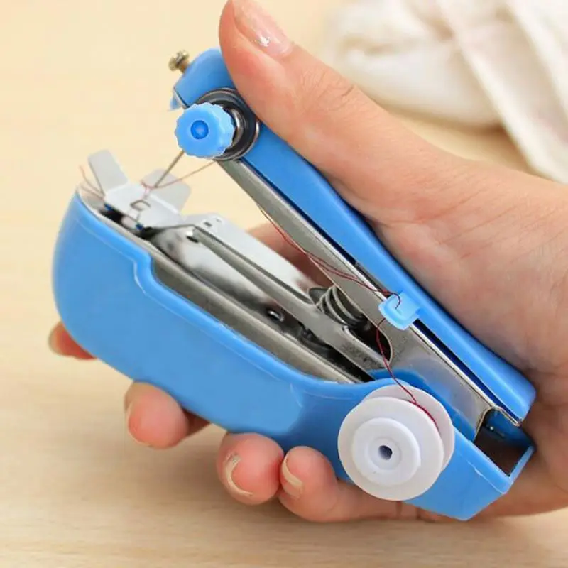 Zogifts Mini cute portable stitch handedheld handy hand sewing machine for clothes