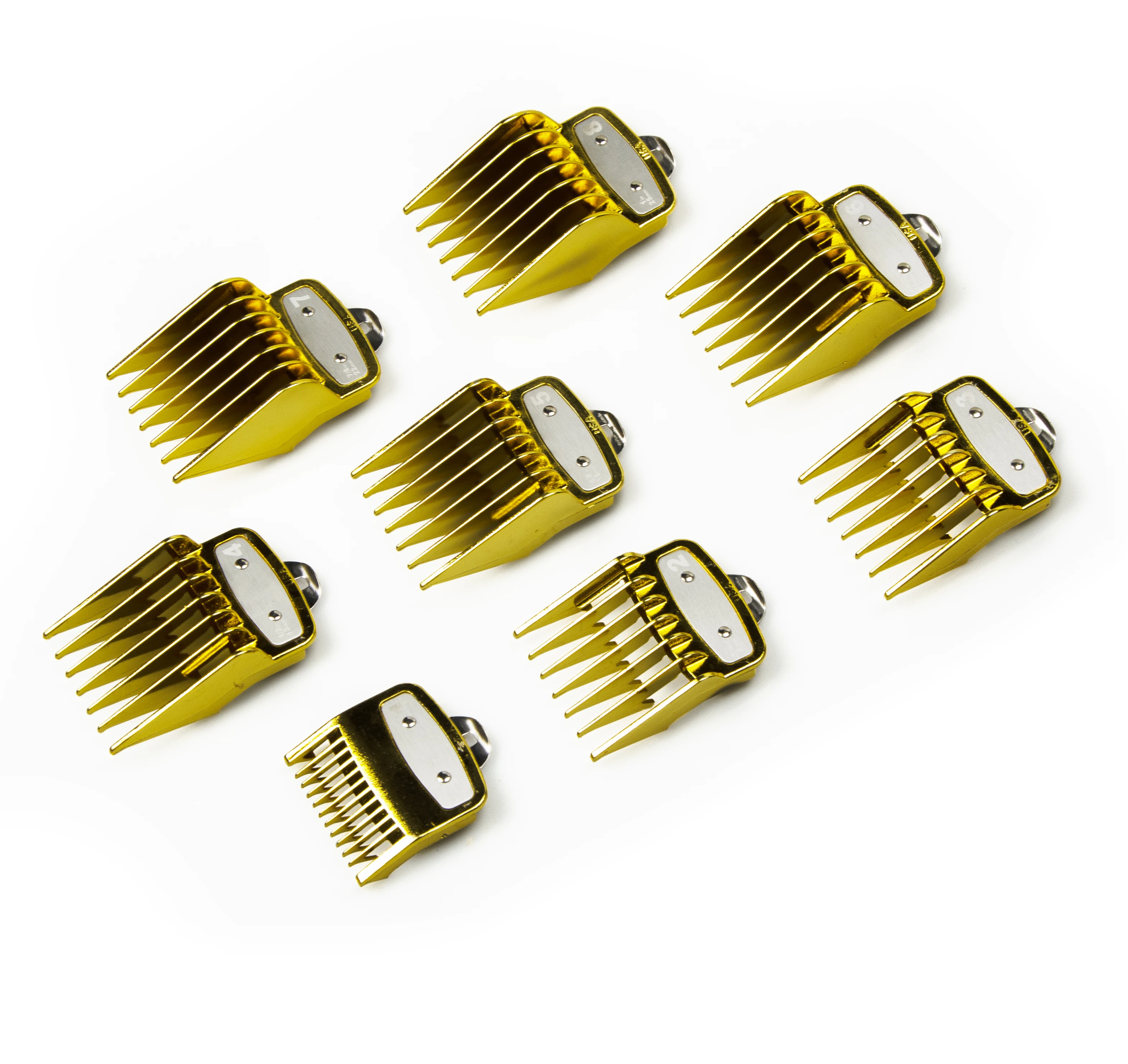 
10 size Colorful Guide Comb with metal clip , Multiple Sizes Metal Limited Combs, Hair Clipper Cutting Tool High Quality 