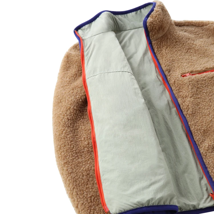 Customized Outerwear Thick Waterproof Reversible Jacket Custom Winter Sherpa Fleece Jackets For Men