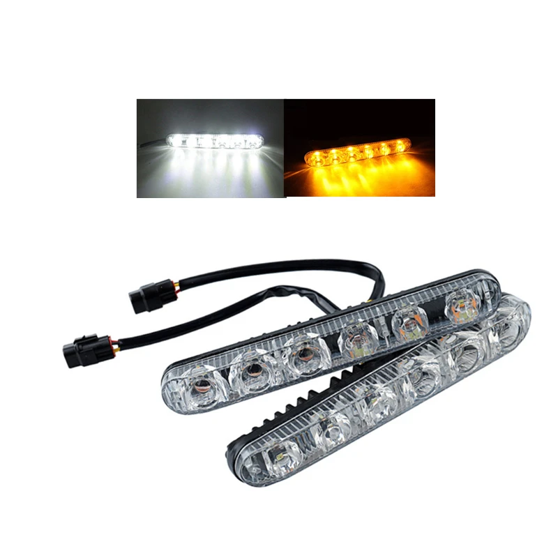 Auto 6 Led Daytime Running Lights Driving Lamp Universal Fit Led Car Fog Light