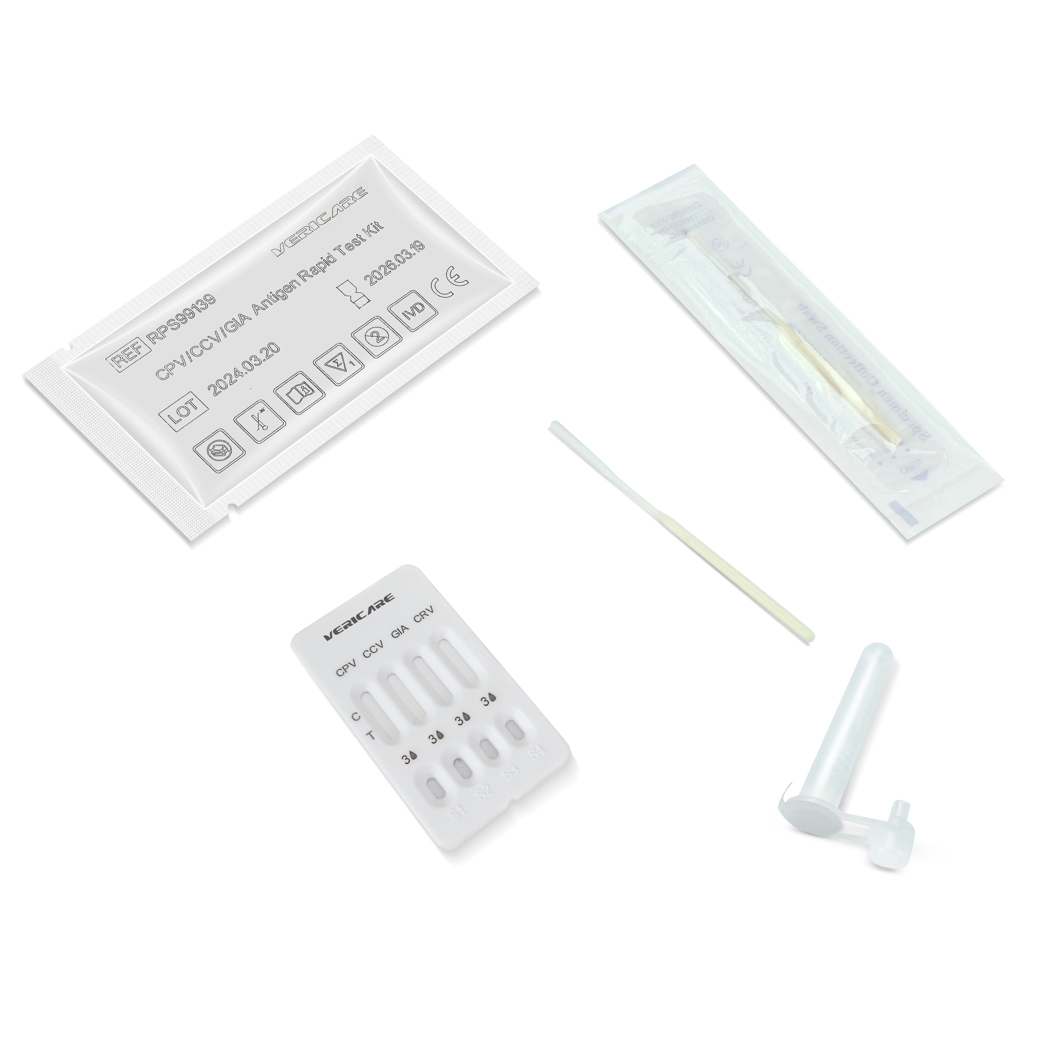 4 en 1 prueba combinada de EHR + LYM + ANA + CHW veterinary kit cpv test kit  Ehrlichia/Ab/Anaplasmas/Ab/Lyme/del parasito d