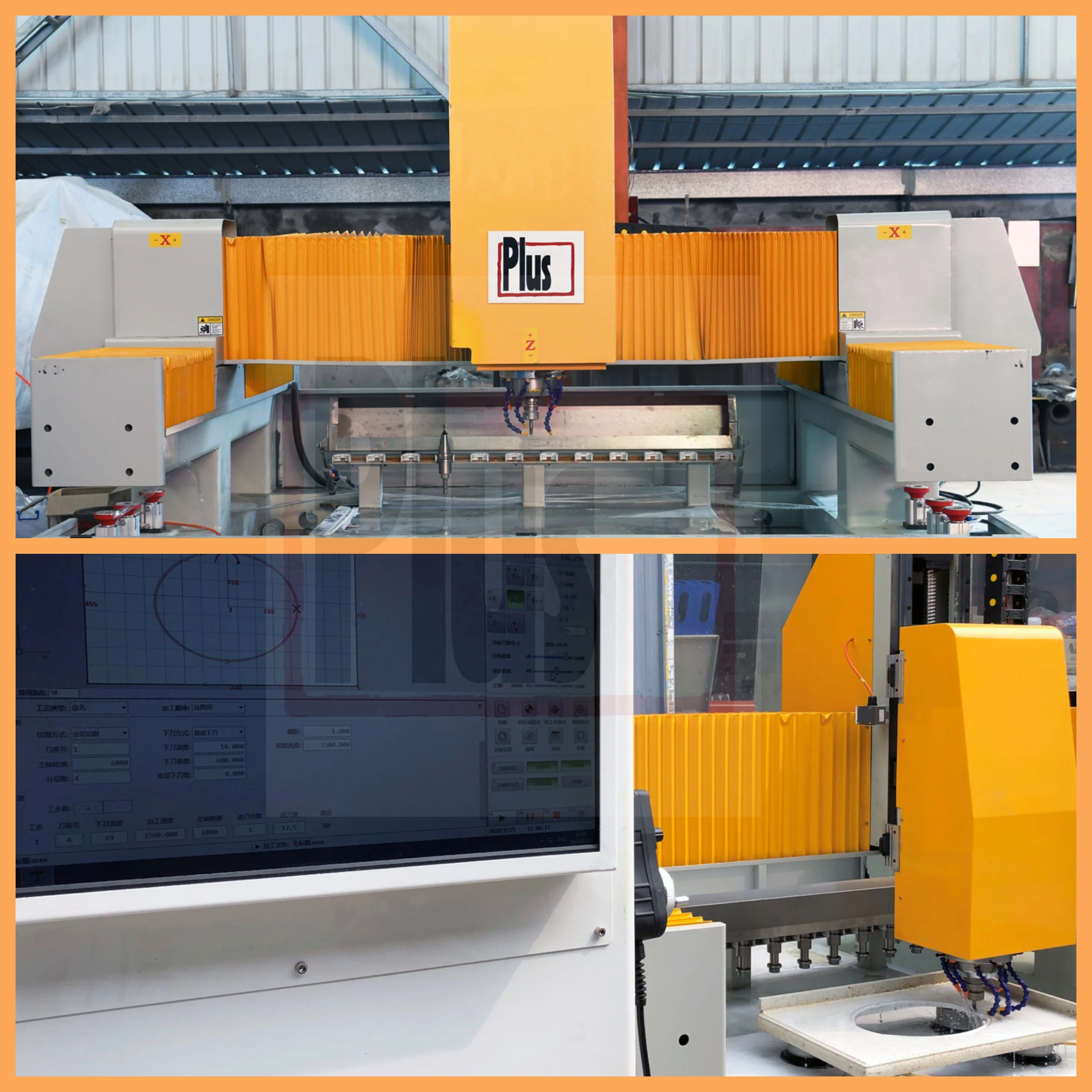 CNC 5 оси гранитная каменная плитка Круглопильный Станок раковина резки панда