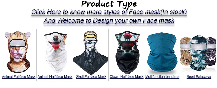 Sport Motorcycle Multifunctional custom logo Full Face Shield Cover Mask bandana Sublimation print Cycling balaclava