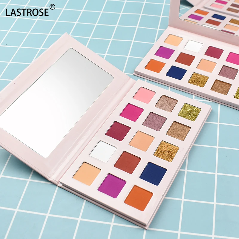 Wholesale 15 Colors pink Eyeshadow Palette square Shape Eye Shadow Private Label Eyeshadow Packaging