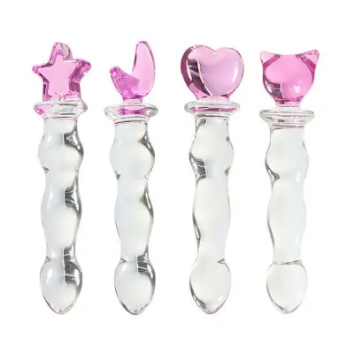 female masturbation heart shape handmade glass dildo