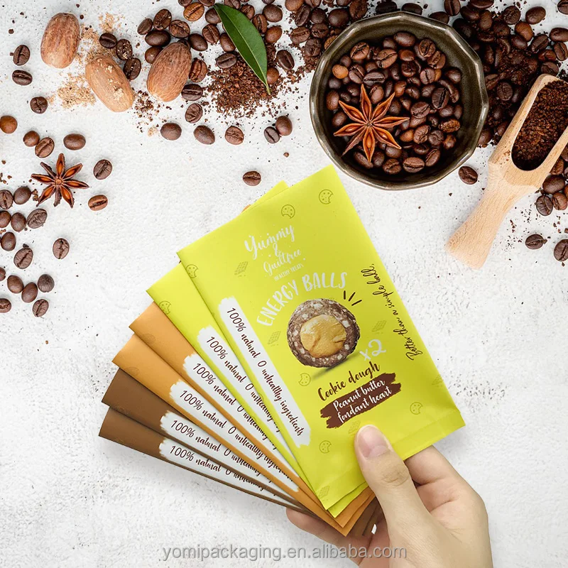 Customized back sealed chocolate bar bag aluminum foil powder protein snack bar packaging bags