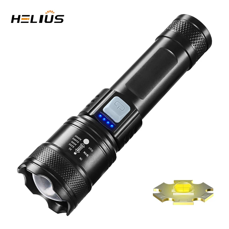 New Super Light Far Shooter USB Rechargeable Outdoor Patrol Spotlight Far Shot Zoom Large Floodlight LED Flashlight