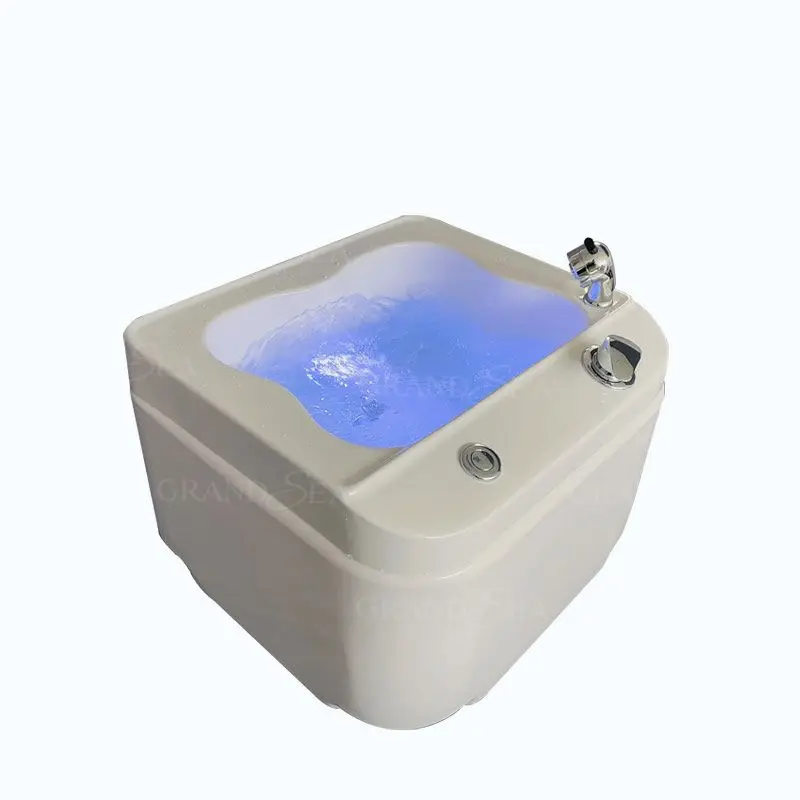 2025 Portable LED Light Acrylic Foot Bath with Cushion Detoxification Health Massage Foot Bath Beauty Salon Foot Therapy Bowl