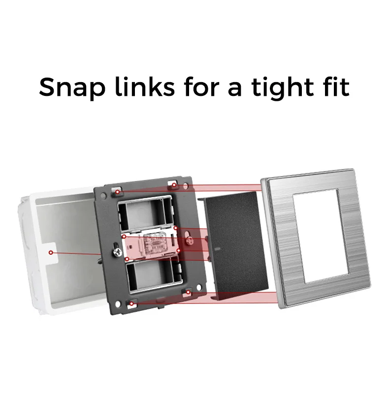 YINKA Stainless Steel 3 Gang 2 Way Push Light Electric Wall Switches UK 110V 16A 250V