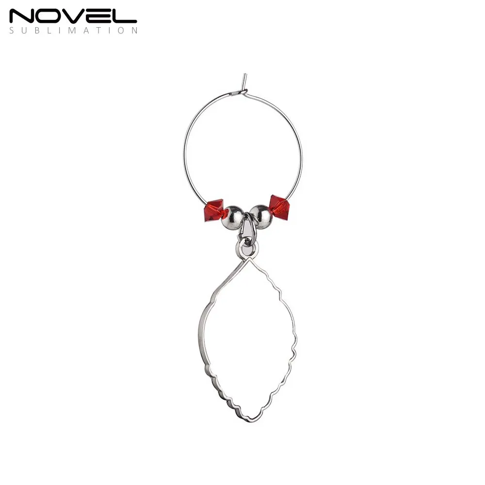 Diy Blanks Zinc Alloy Custom Sublimation Wine Glass Bottle Opener Ring Charms Bar Accessories Key Ring Pendants