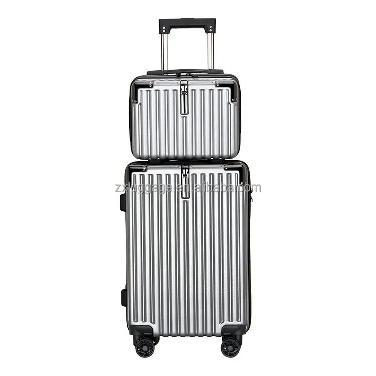 wholesale abs+pc hard 20/24/28 inch american travel 3pcs set designer luggage and bags guangdong with 14inch beauty case