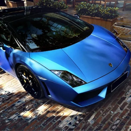 New Arrived air bubble free 1.52 x 20M Matte Chrome Metallic Blue Car Vinyl Wrap