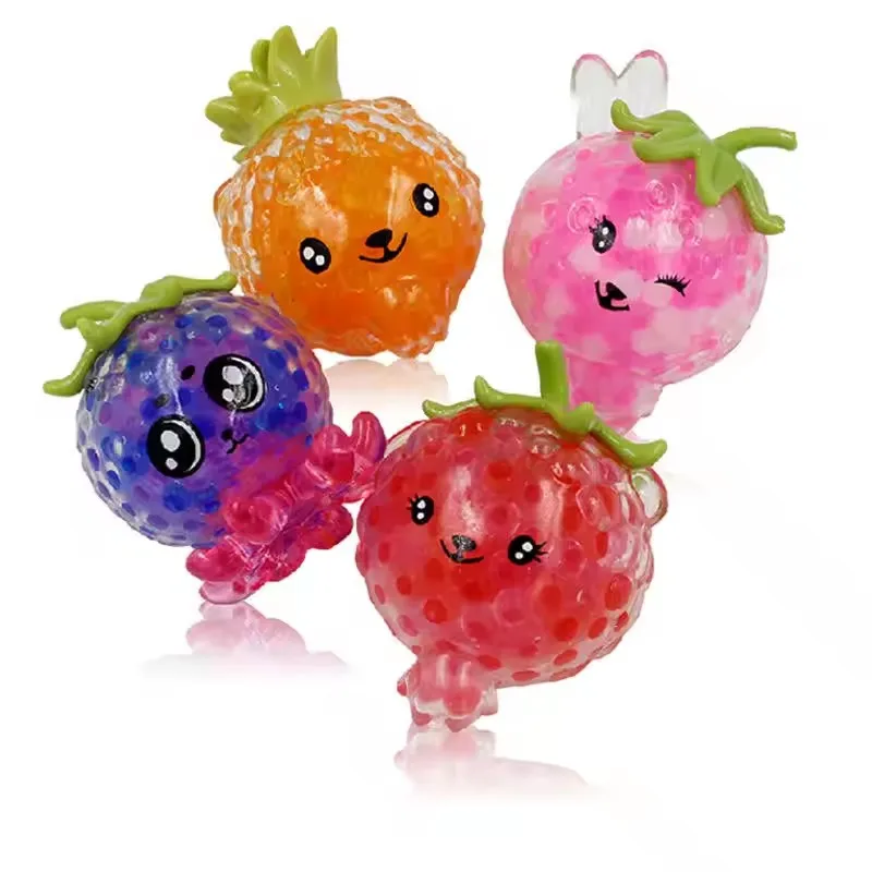 2024 TPR Decompression Toys Fruit Baby Beads Pinch Vent New Strange Squeeze Grape Ball toys