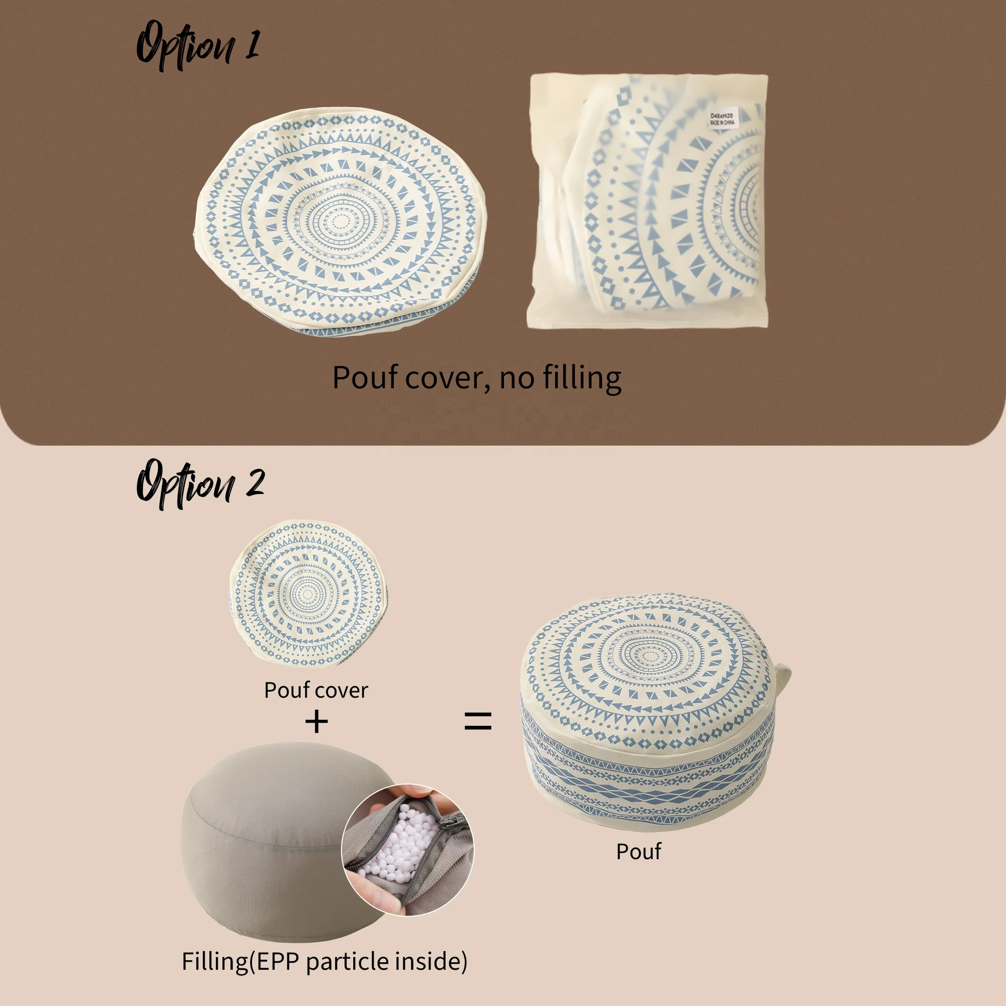 2024 Upgraded EPP Particle Pouf Filling Insert With Zipper Fire-resistant Strongly Supported Non-collapsing Pouf Filling