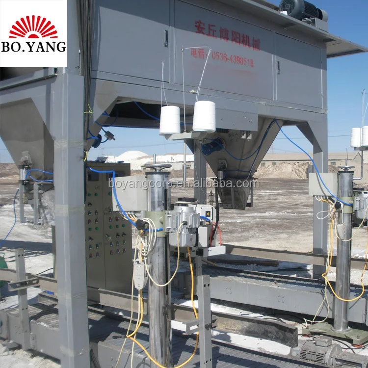 Ton Bag Packaging Machine Lime Ore Weighing Filling Sealing Granule Robotic Palletizer and Pallet Wrapper for Cement 0.4-0.6mpa