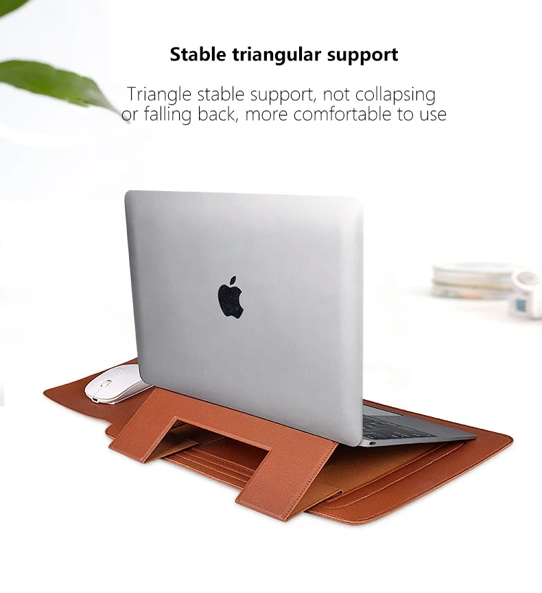 2024 Hot Sale PU Leather Laptop Sleeve Magnetic With Stand Bag Waterproof 13 14 15 16 inch Notebook Computer Case with Mouse Pad