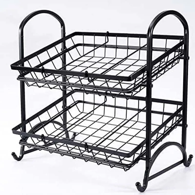 FREE SAMPLE Stackable Can Rack Organizer 2 Tier Multifunctional Tray Shelf Display Stand Fruit Basket Stand Potato Chip Rack