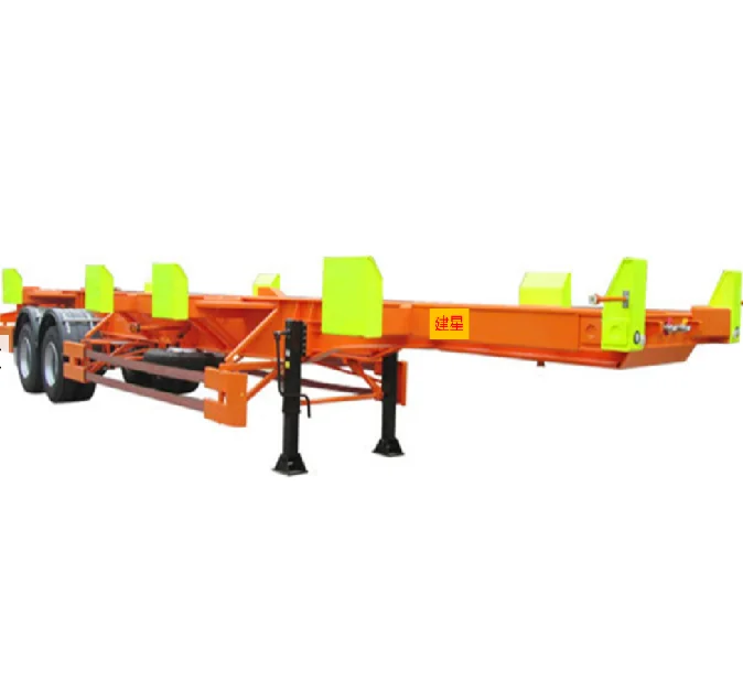 China Manufacture Customised 2Axles 20ft 40ft Skeleton Gooseneck Semi Trailer Container Transport Chassis Skeletal Semitrailer