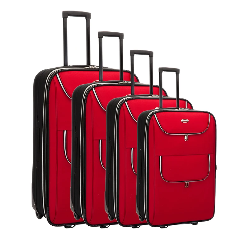 polyester 600D trolley case hard side travel bag set luggage