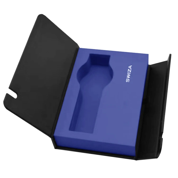 Custom Logo Wholesale Luxury Hot Stamping Paper Black Watch Box