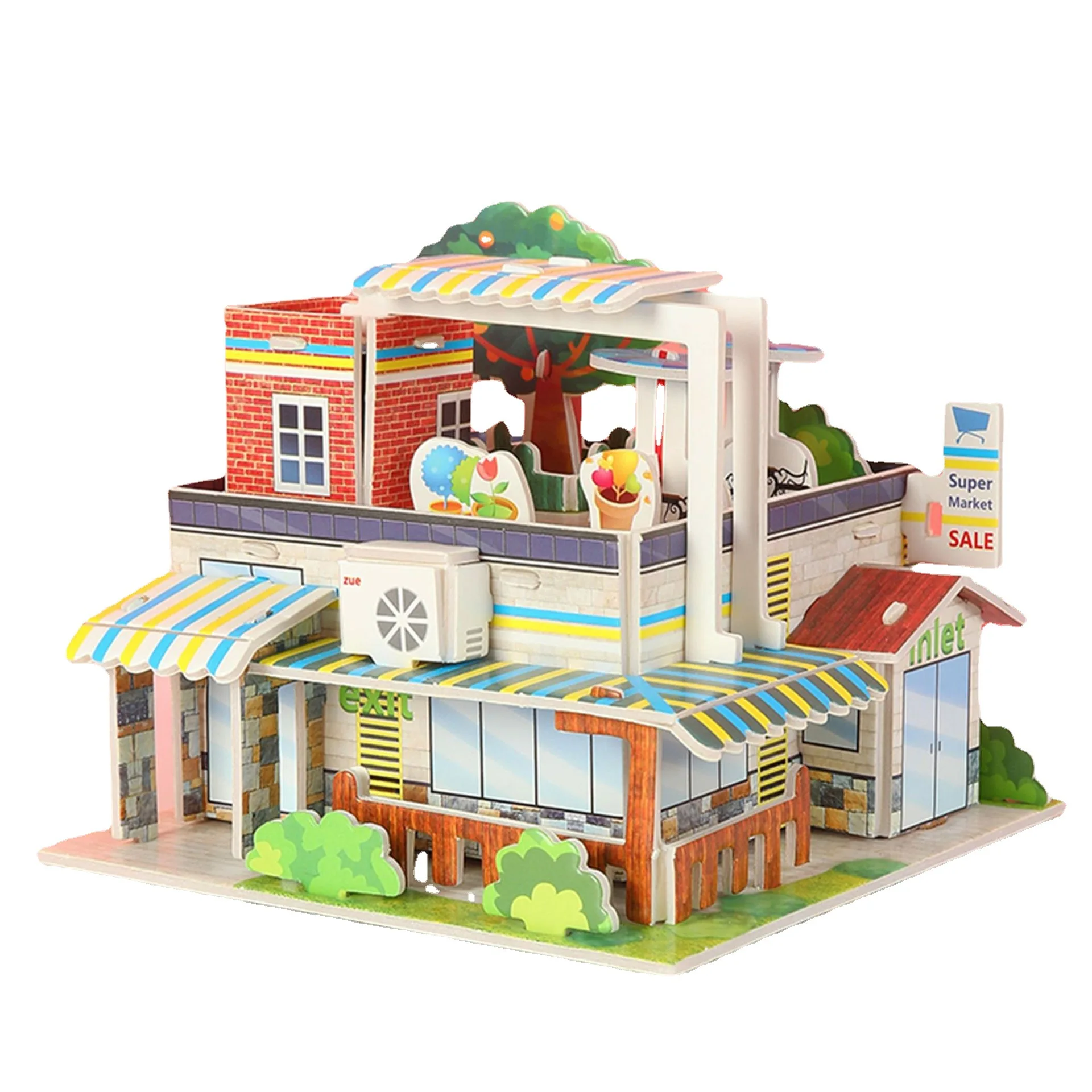 3D Stereo Puzzle Cartoon House Castle Building Model DIY Handmade Early Learning Educational Toys Puzzle Card DIY Manual Toys
