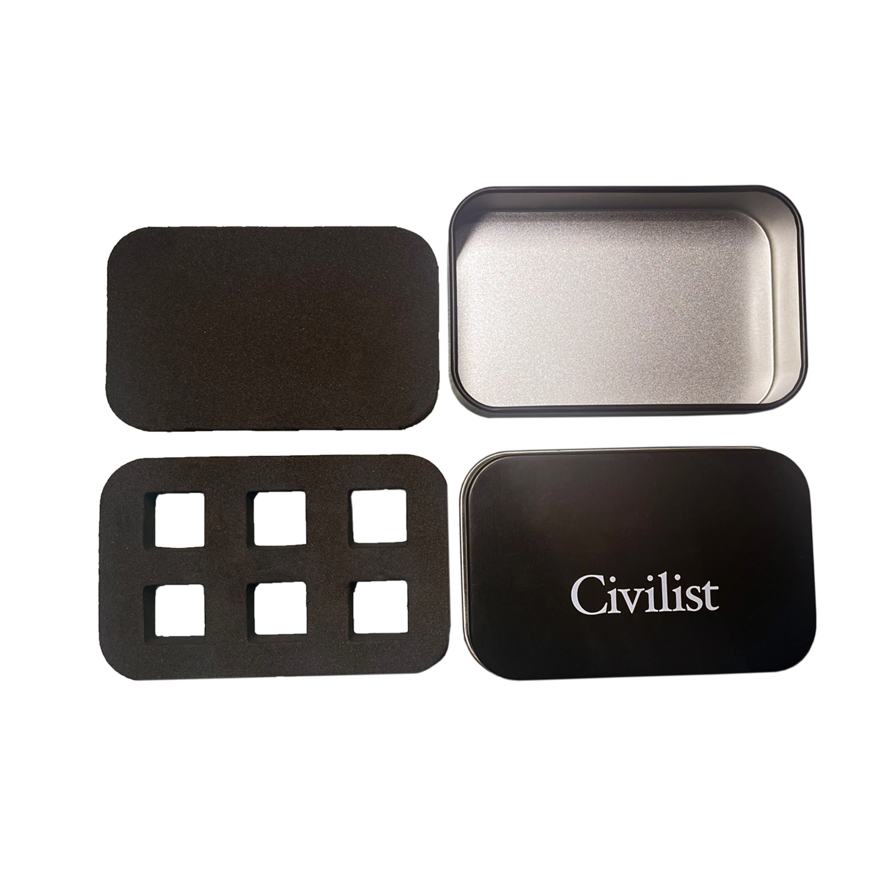 Wholesale Factory Directly Rectangular Tin Box Custom Metal Box Printing Accept Black Color Dice Set Tin Box Package