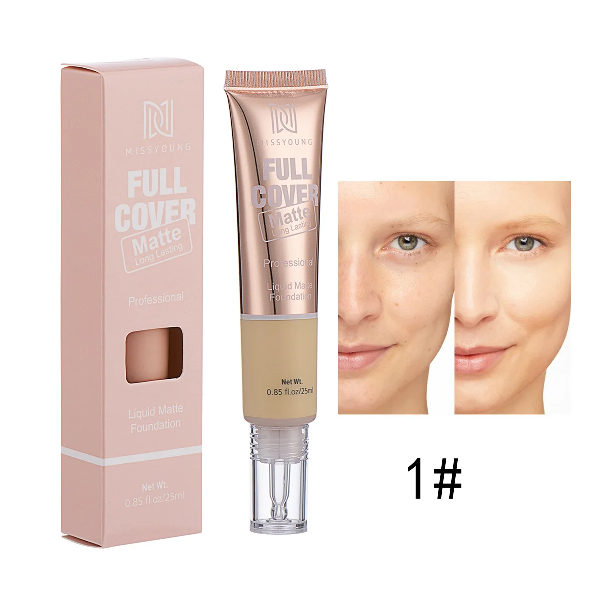 foundation private label Flawless make up foundation Liquid Foundation Makeup, Full Coverage Foundation, 1 Fl. Oz.