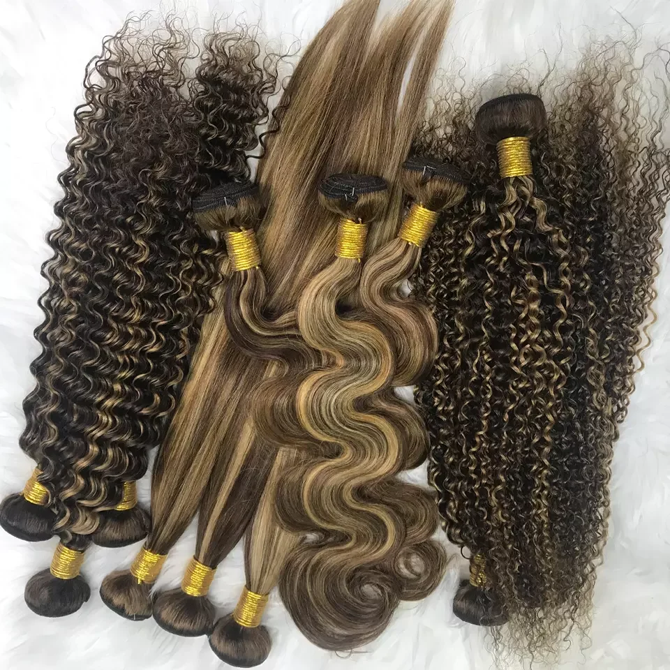 Factory direct hair weave p 4 27 color 100% Brazilian virgin human hair straight two tone ombre hair extension bundles vendors