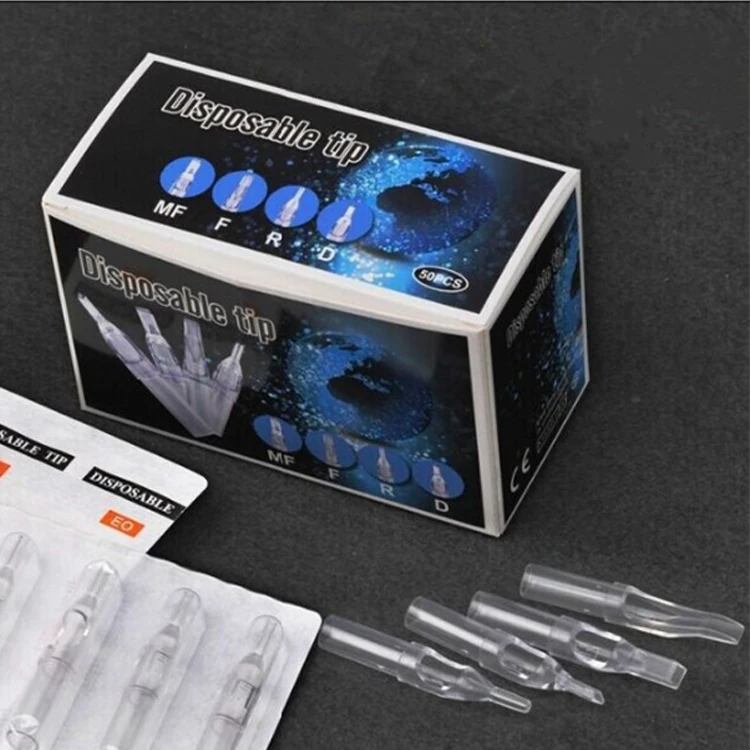 Оптовая продажа, высококачественные одноразовые тату-наконечники, блистерная упаковка, иглы и наконечники для тату-машинки, прозрачный наконечник для татуировки