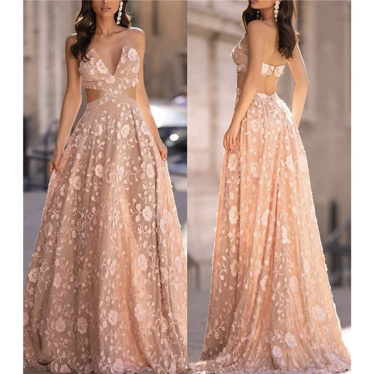 Женское винтажное платье на выпускной, длинное платье с цветочным принтом, 2020