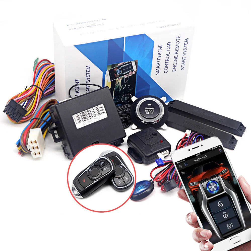 Car Alarm Hot sales of universal mobile phone control car remote start one key start modification keyless entry system