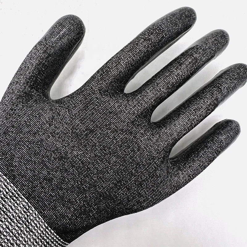 SRsafety 18 Gauge Silicone Coated Anti Cut Gloves Custom ANSI Abrasion Heat Resistant Gloves Construction Gloves for Work