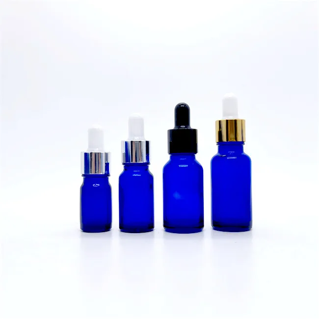 Essential Oils 1/2oz 1oz 2oz 4oz 8oz 16oz 1l 15ml 30ml 60ml 120ml 250ml 500ml Cobalt Blue Boston Round Glass Bottle