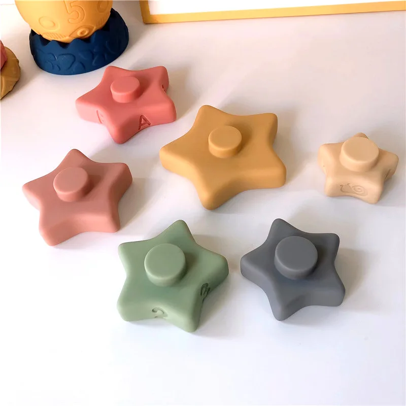 Baby Things Newborn 3D Colorful Educational Bebe Safety Soft Building Blocks Toddler Chewing Blocks Squeezable Bath Toys