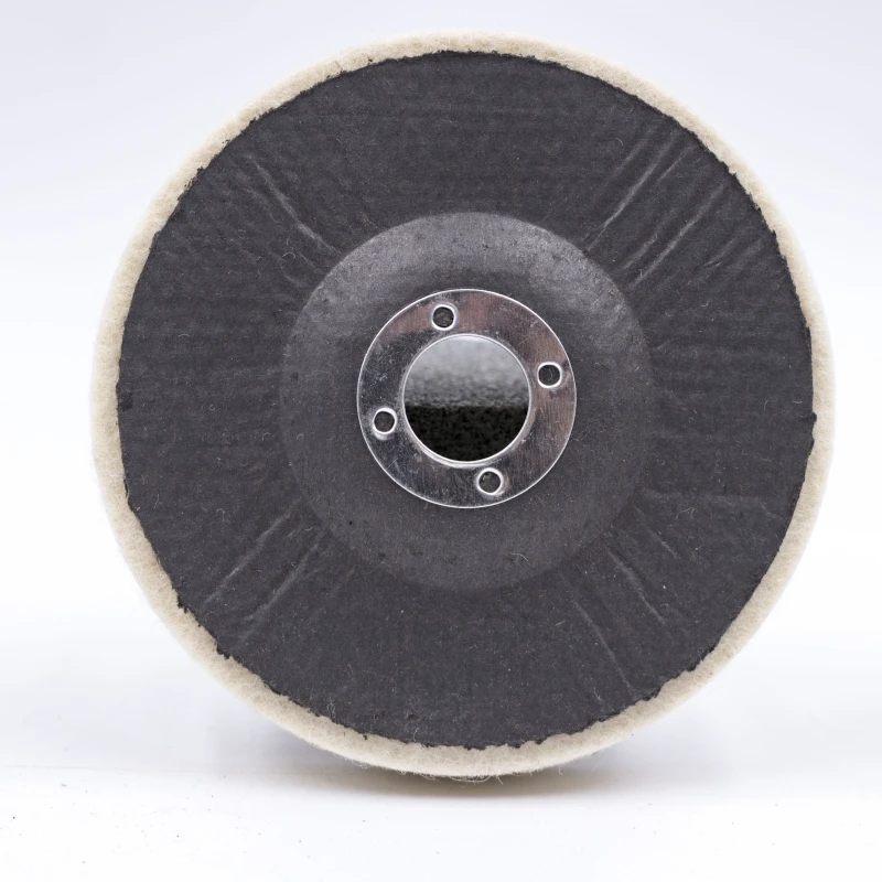 125mm 5 inch Round Type 100% Australian Wool Disc With Fiberglass Backing For Steel Polishing