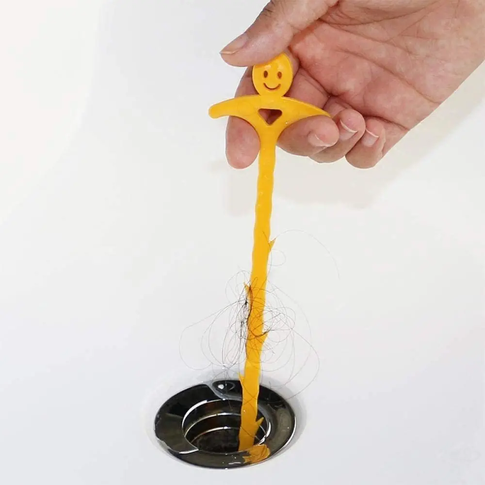 Smiley Face Drain Snake Sink Cleaner Hair Catcher Clog Remover Kitchen Cleaning Tool for Bathroom Home Use
