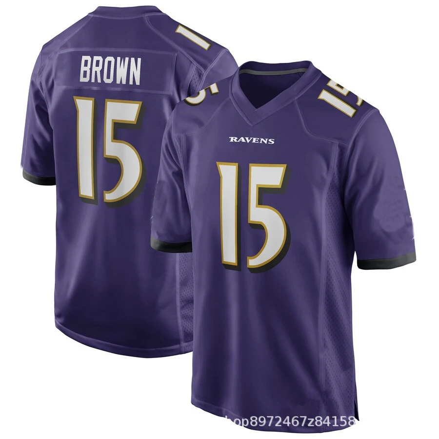 Custom Wholesale High Quality Sublimated Lamar Jackson 8# Michael Crabtree 15# C.j. Mosley 57# American Football Jersey