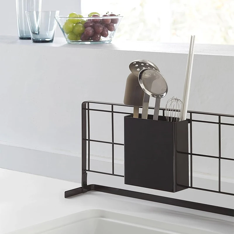 ZX wholesale household plastics Wall Mount tableware Storage boxs kitchen black white cutlery rack Chopsticks organize holder