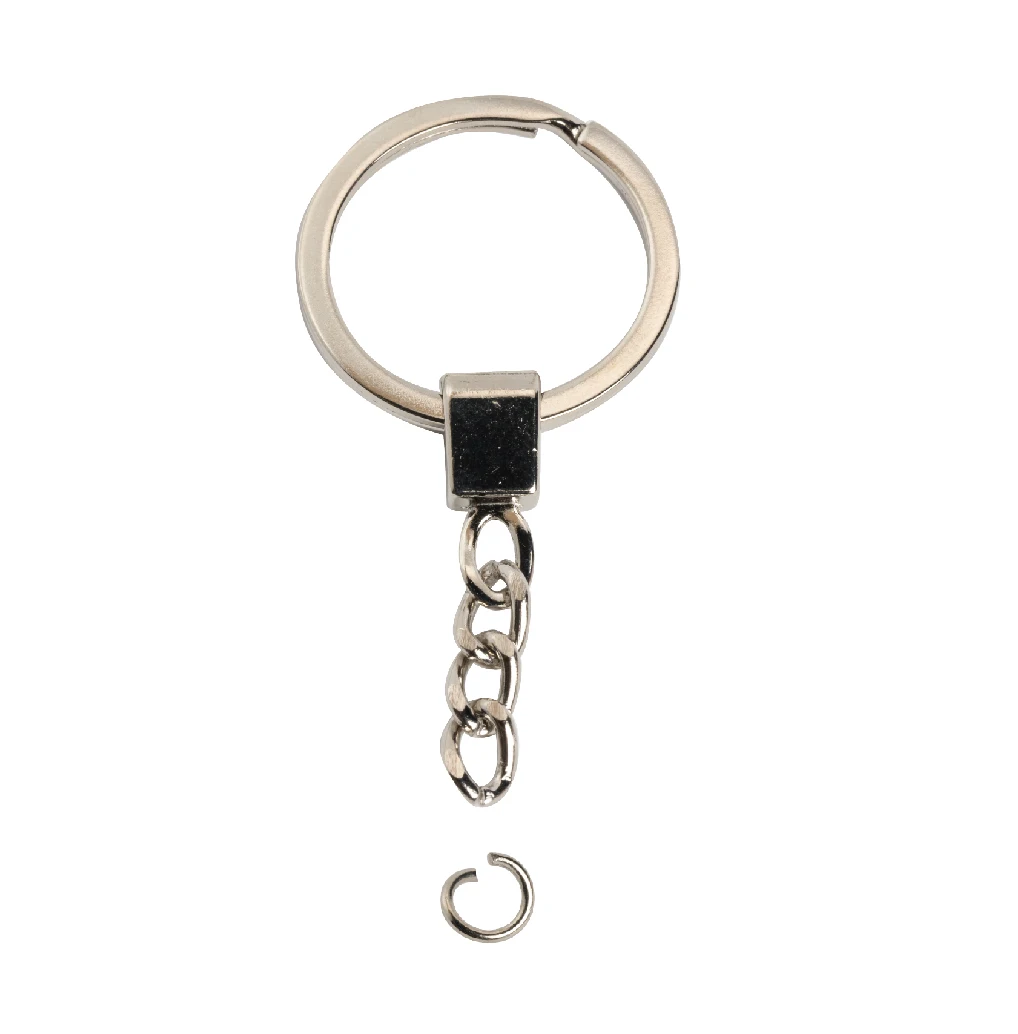 Manufacturer Wholesale Supplies Toy Hardware Pendant metal key ring with chain for decoration + 4-Section Grinding Chain