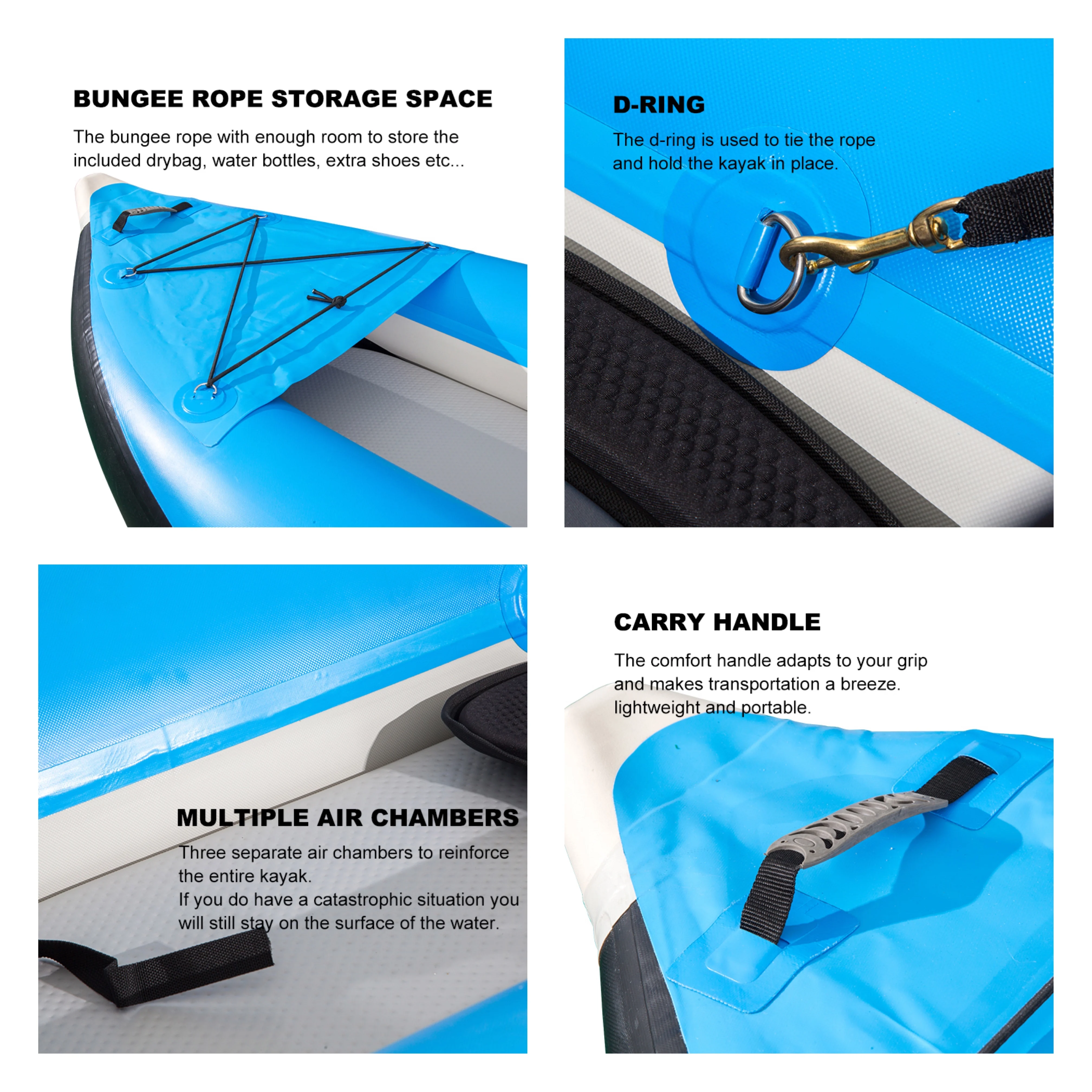 Inflatable Colorful Drop Stitch Kayak Portable Sport Pedal Drive Kayak