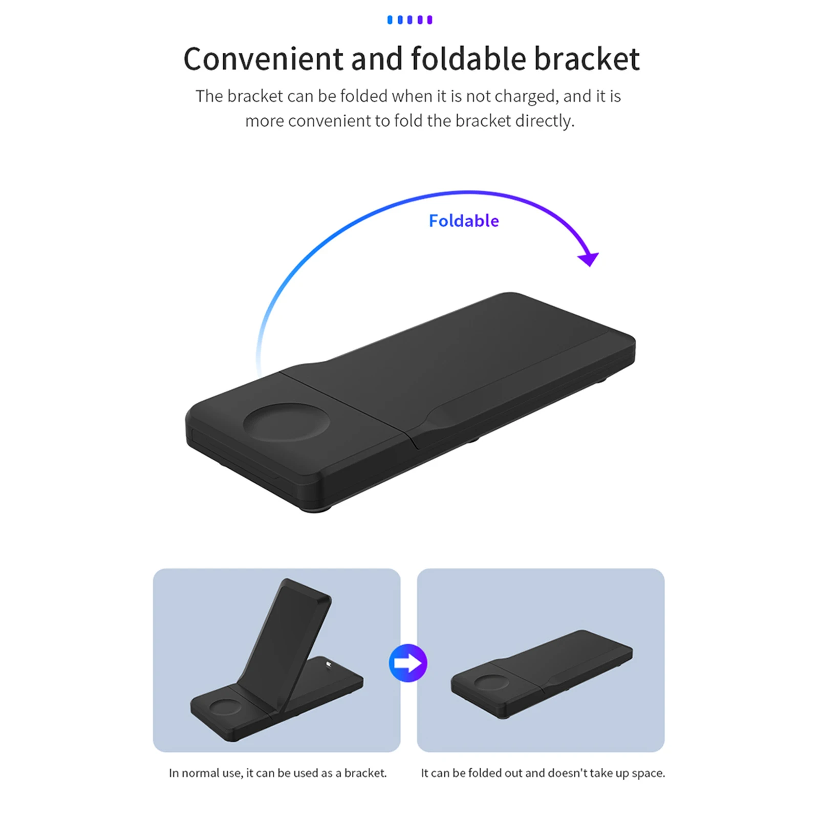 2021 Hot 3 in 1 15W fold Wireless Charger Fast Wireless Mobile Phone Charger Stand Wireless Bracket Watch Charger