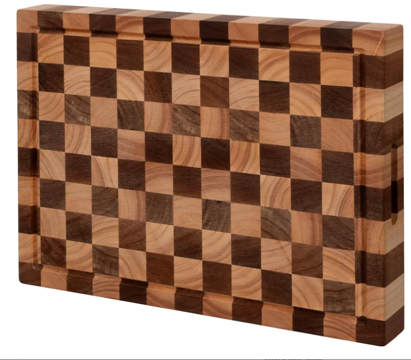 202411 Acacia Wood Cutting Board with Juice Groove, Butcher Block Cutting Board for Kitchen,  End Grain Cutting Board