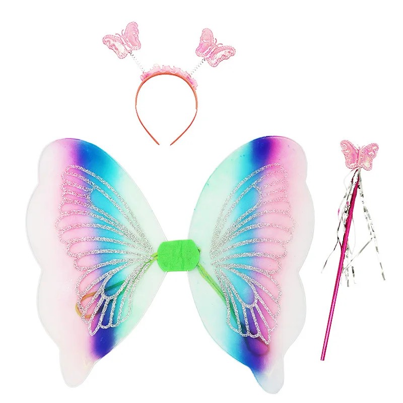 Kids Carnival Accessories Wing With Headband Wand 3pcs Sets Halloween Costumes