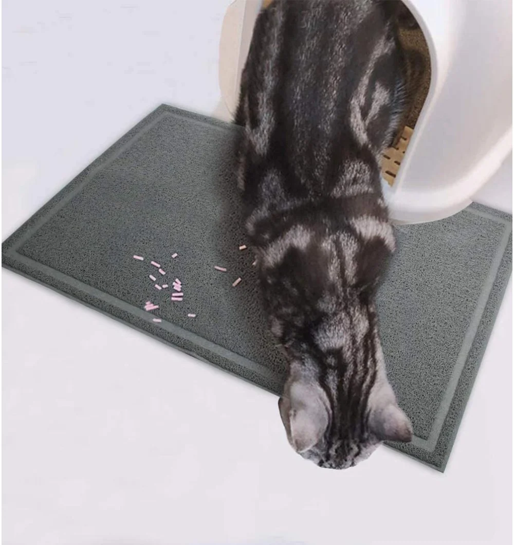 Pawise New Arrival Portable Scratch Resistant Cat Litter Trapping Mat Washable Cat Litter Carpet Rubber Litter Box Trapping Mat